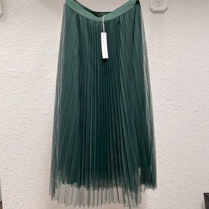 Morning Lavender Hunter Green Skirt Pleated Tulle Skirt Size M